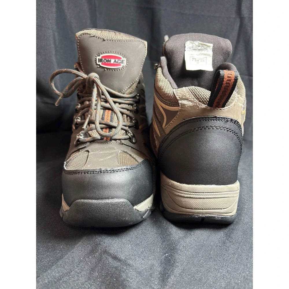 New Iron Age IA5200 Groundbreaker Mens 9W Brown Leather Waterproof EH Work Boots